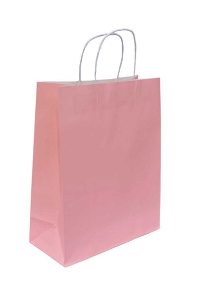 Party and Story Pink kraft paper gift bags, 12 pieces