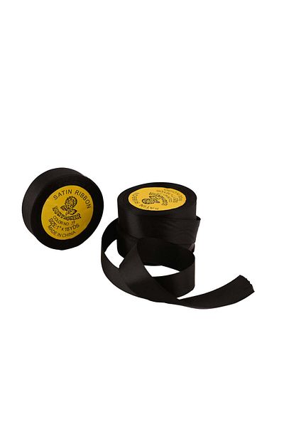Party and Story Black Satin Ribbons, 1 Inch, 3 Pieces