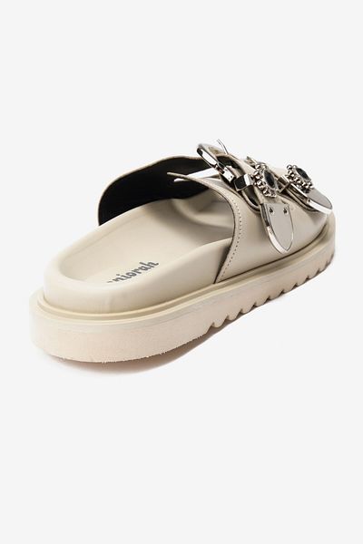 Seniorah Beige Skin Double Thick Banded Stone Women's Slippers