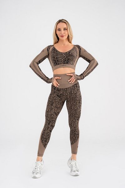 GYMXPRO Super Stretchy Push-Up Detailed Patterned Sports Long Sleeve Set