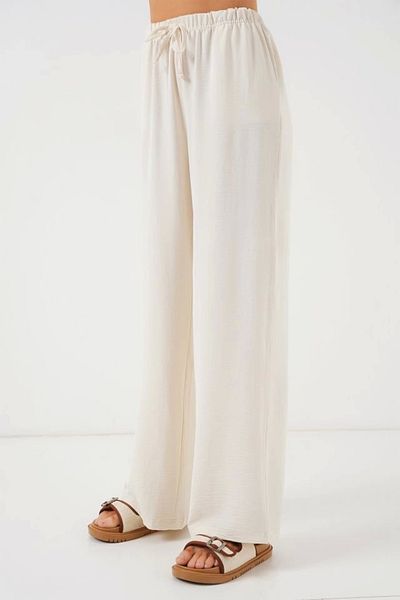 Silerra High Waist Wide Leg Trousers - Cream