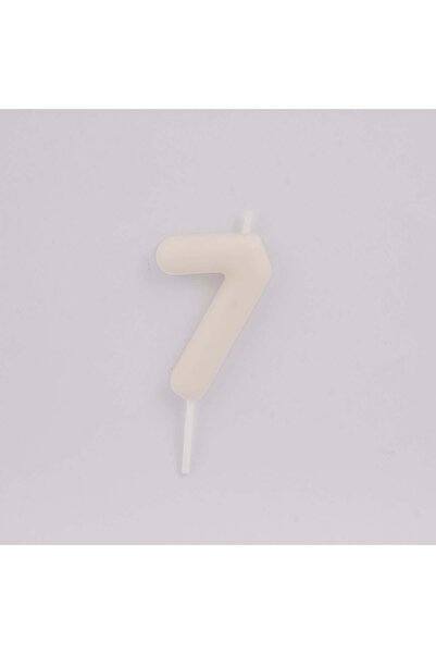 Party and Story Off White Birthday Candle Number 7