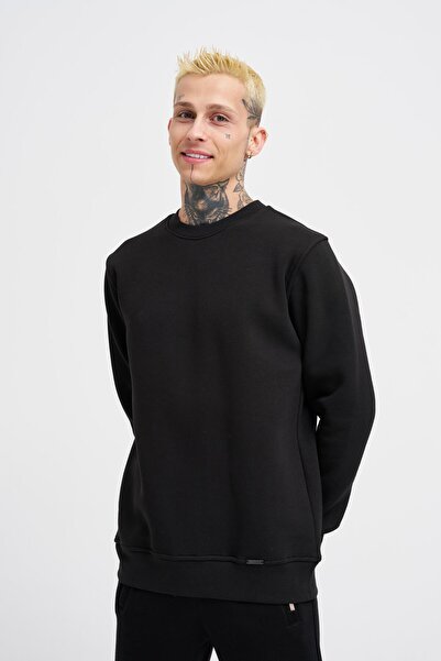 Machinist Обикновена блуза с обло деколте BLACK