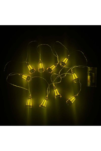 Party and Story Luminous Ramadan decorations, lantern shape, 2 meters, 10 pieces yellow