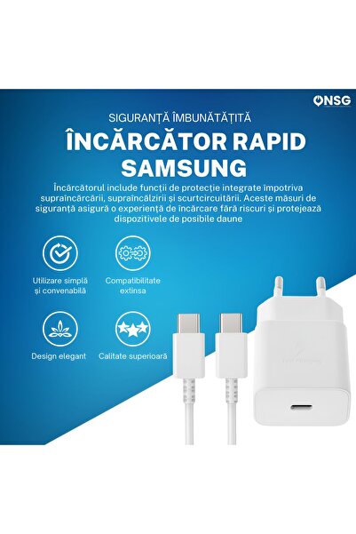Samsung Încărcător rapid USB-C 15w, alb