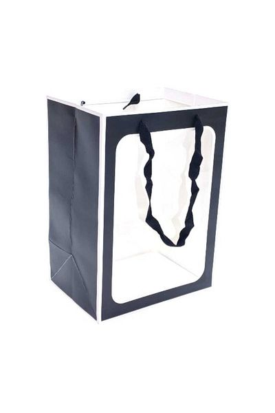 Party and Story Square bag with white clear front, fits vertically, 12 pieces Size 35CM Ã—25CM Ã—18CM