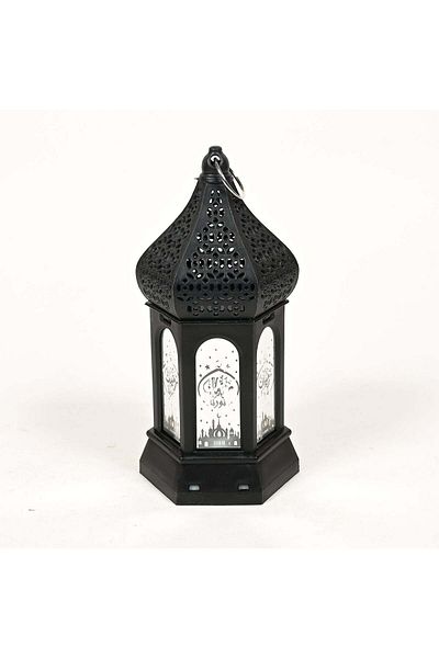 Party and Story Ramadan lantern for home decorations Black 12 piece