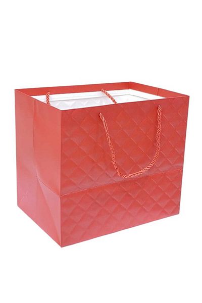 Party and Story Gift bags with a rectangular bottom, red, 12 pieces 28Ã—25Ã—20CM