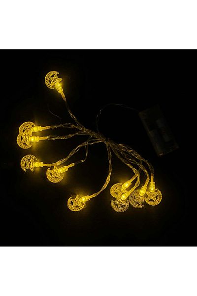 Party and Story Luminous Ramadan decorations, lantern shape, 2 meters, 10 pieces yellow