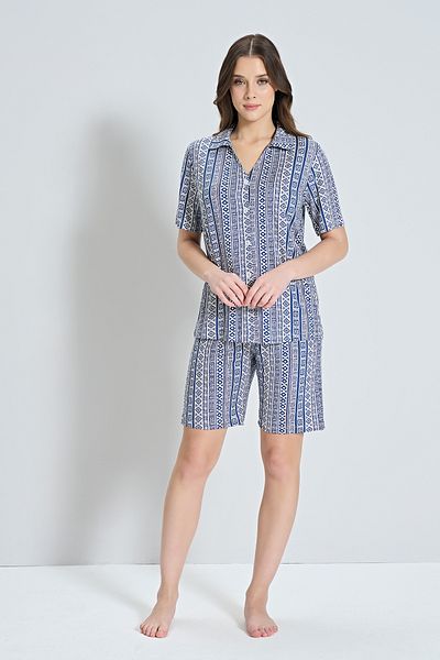 Pijadore Set de pijamale pentru femei, cămașă cu model de țiglă