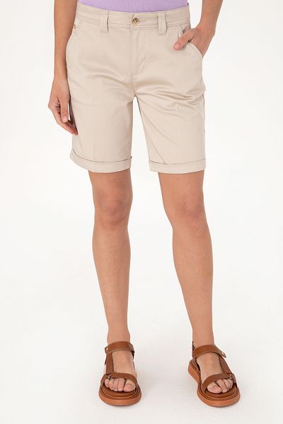 U.S. Polo Assn. Women's Stone Woven Shorts 50299160-Vr049