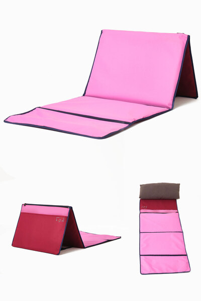 Kevin Şezlong TayaMat, Katlanabilir Sırt Dayamalı Oturma Dinlenme Matı & Minder