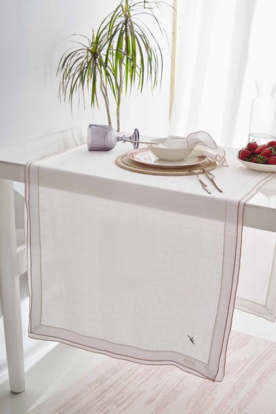 JOJOMIA Lole Linen Tencel ™   Runner 70X180 Cream-Salmon