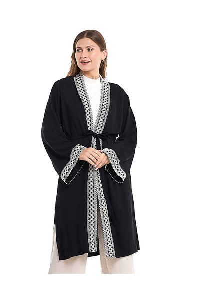 R&B Lace Trim Kimono