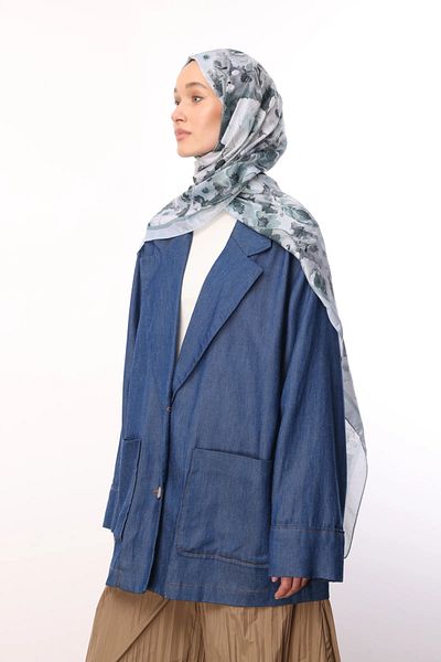 Mooncorn Water Green Vensel Pattern Cotton Shawl