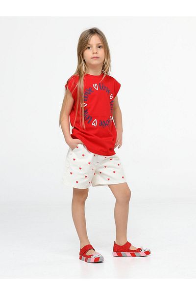 Casabony Set pantaloni scurți pentru fete din denim Love Heart