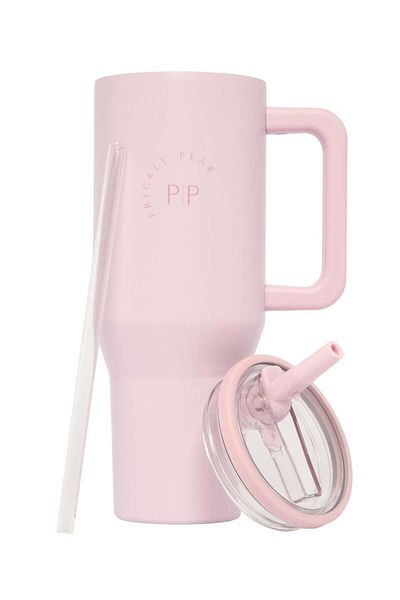 PRICKLY PEAR Stainless Steel 40 Oz Hydrator Pastel Pink Logo