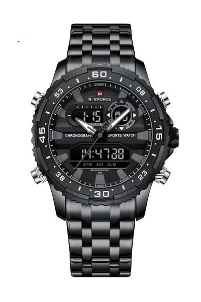 Naviforce Men's Watch Luxury Waterproof Sport Chronograph Quartz Wristwatches Digital Date and Week Clock