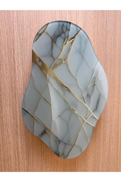 Ersan Dizayn 3 Top Ayaklı Asimetrik Cam Sunum Tabağı / Organizeri 20x30