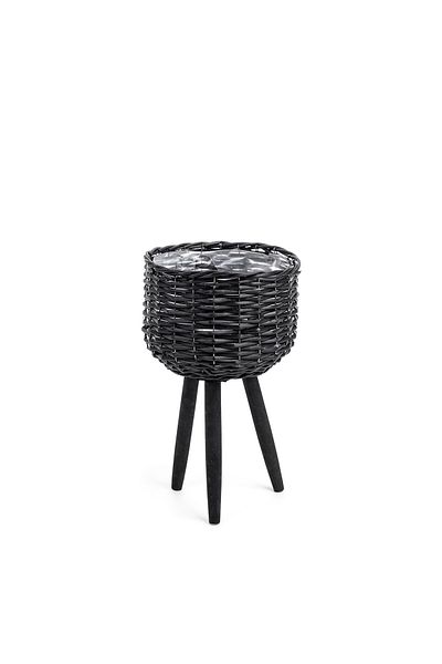 Bizzotto Ghiveci decorativ din bambus negru Ø26x20/45h