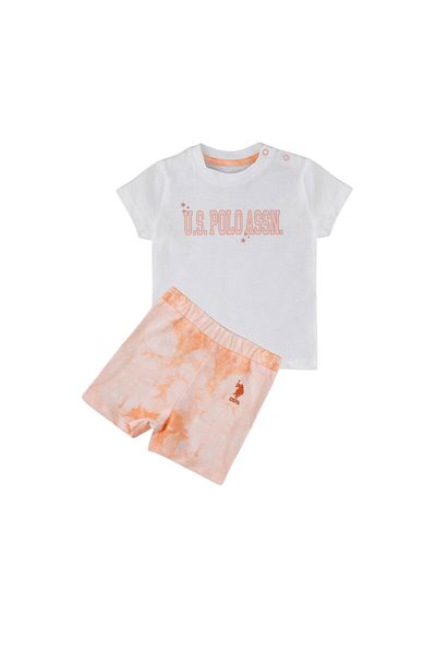U.S. Polo Assn. Cream Salmon Baby T-Shirt Set Usb1239