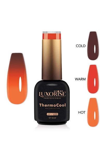 LUXORISE Oja semipermanentă termică ThermoCool în 3 culori - Portocaliu Flip 10ml