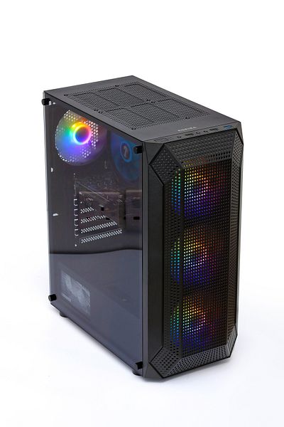 SETUP MASTER Gaming PC, Intel i5-12400F, RTX 3050, 32GB RAM, 1TB SSD, H610M-E, 4-Fan RGB Case