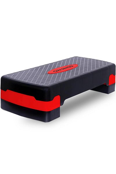 Sparnod Fitness SAS-1000 Stepper AdjustableHeight,Supports upto 225kg,Strength Training& Pilates Red