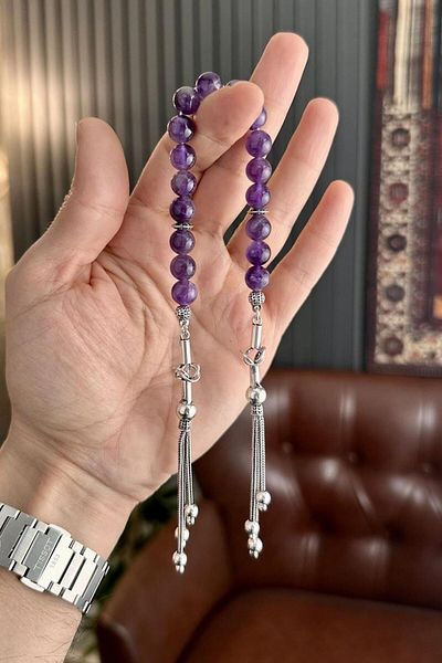 dergah tesbih Amethyst Silver Design Zaza Rosary