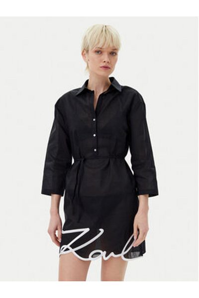 Karl Lagerfeld Women's Shirt Dress A1W46006 Black