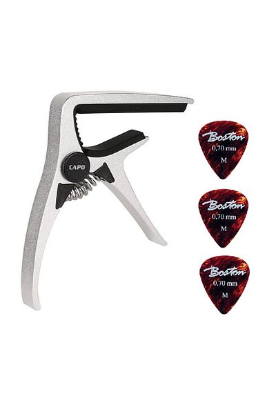 Boston Capo-cl-02, Classical Guitar Capo Set, Aluminum, Straight, 3 Frets