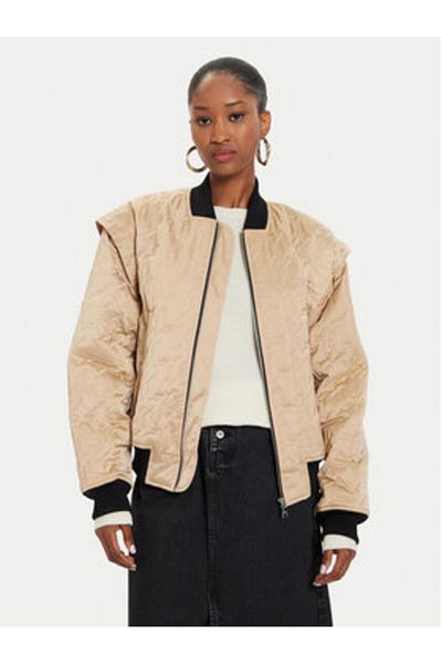 Karl Lagerfeld Women's Bomber Jacket 245W1506 Beige