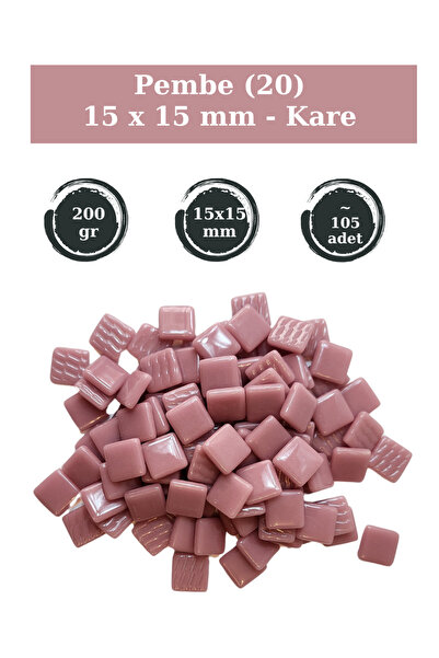 Zen Mozaik Sanatsal Mozaik Çalışmalarınız için 15 x15 mm - Kare Cam Mozaik Ta...