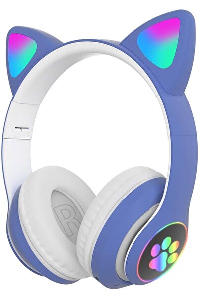 Branzino Bluetooth Kablosuz Kulaküstü Kedi Desenli Şık Renkli Sevimli Kulaklı...