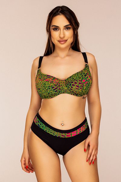 Lush Fashion Green Two-Piece Swimsuit