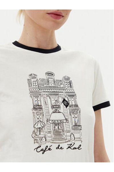 Karl Lagerfeld Women's T-Shirt A2W17087 Ecru