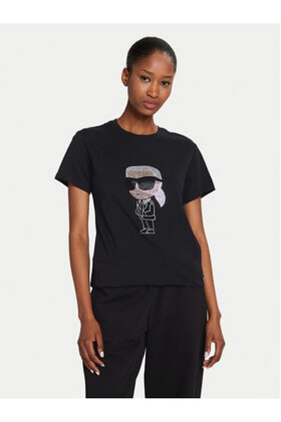 Karl Lagerfeld Tricou Karl Lagerfeld pentru femei 230W1770 Negru