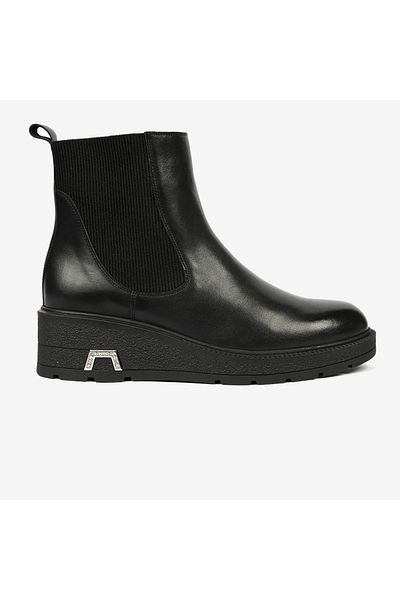Greyder Women's Black Genuine Leather Chelsea Boots 4K2Wb59128