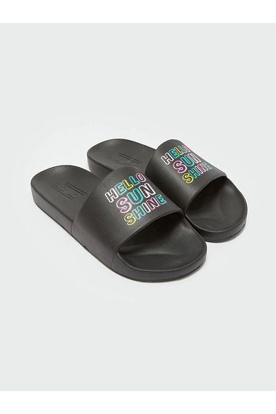 LC Waikiki Lcw Steps Black Single Striped Printed Women's Slippers