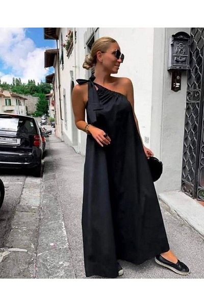 Zulu Μαύρο Γυναικείο Φόρεμα - Halter Neck