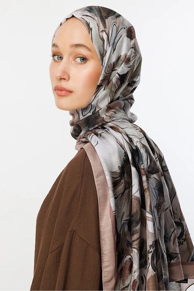 Mooncorn Mink Rossel Pattern Cotton Shawl