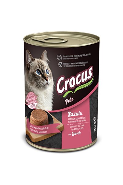 Crocus Yetişkin Kedi Kuzu Etli Pate Yaş Mama 400g Skt:02/2028