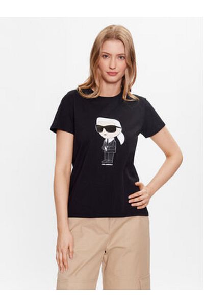 Karl Lagerfeld Tricou Karl Lagerfeld pentru femei 230W1700 Negru