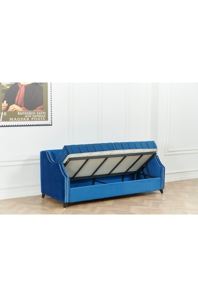 Tutku Yatak Ashley Üçlü Fonksiyonel Yataklı Bazalı Kanepe Koltuk / Çekyat – Ahşap Gövde 80x190 Yatak