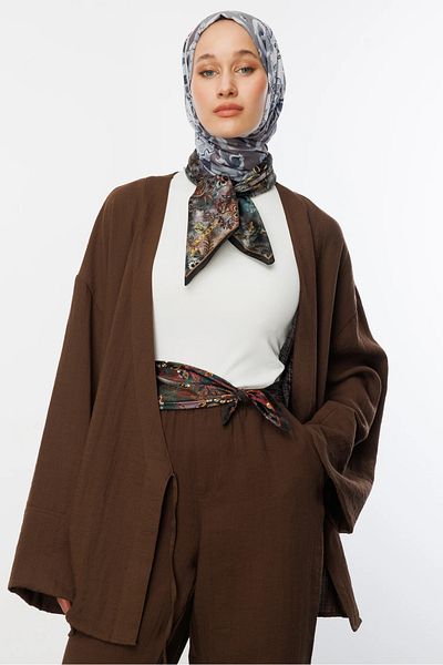 Mooncorn Silver Solhar Pattern Cotton Shawl