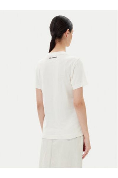 Karl Lagerfeld Women's T-Shirt A1W17128 Ecru