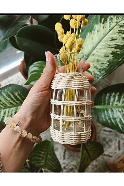 His Art Workshop Rattan Doğal Bambu Minik Vazo