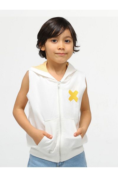 Casabony Unisex Μπεζ Παιδικό Γιλέκο - Με Φερμουάρ