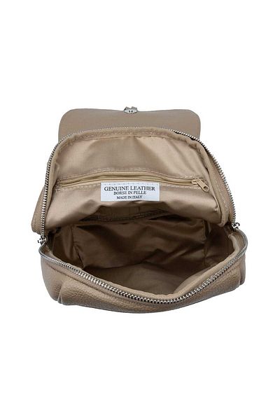 Toro Nero Rucsac de damă din piele naturală de culoare taupe deschis Cris