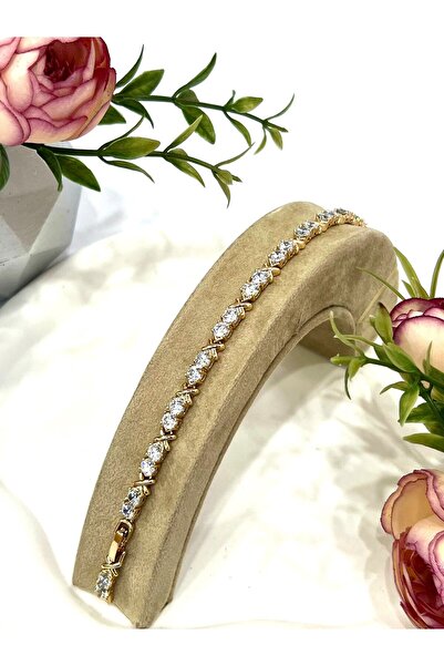 Xupıng Xox Zirkon Taşlı Çelik Bileklik (18K ROSE/17-19CM)